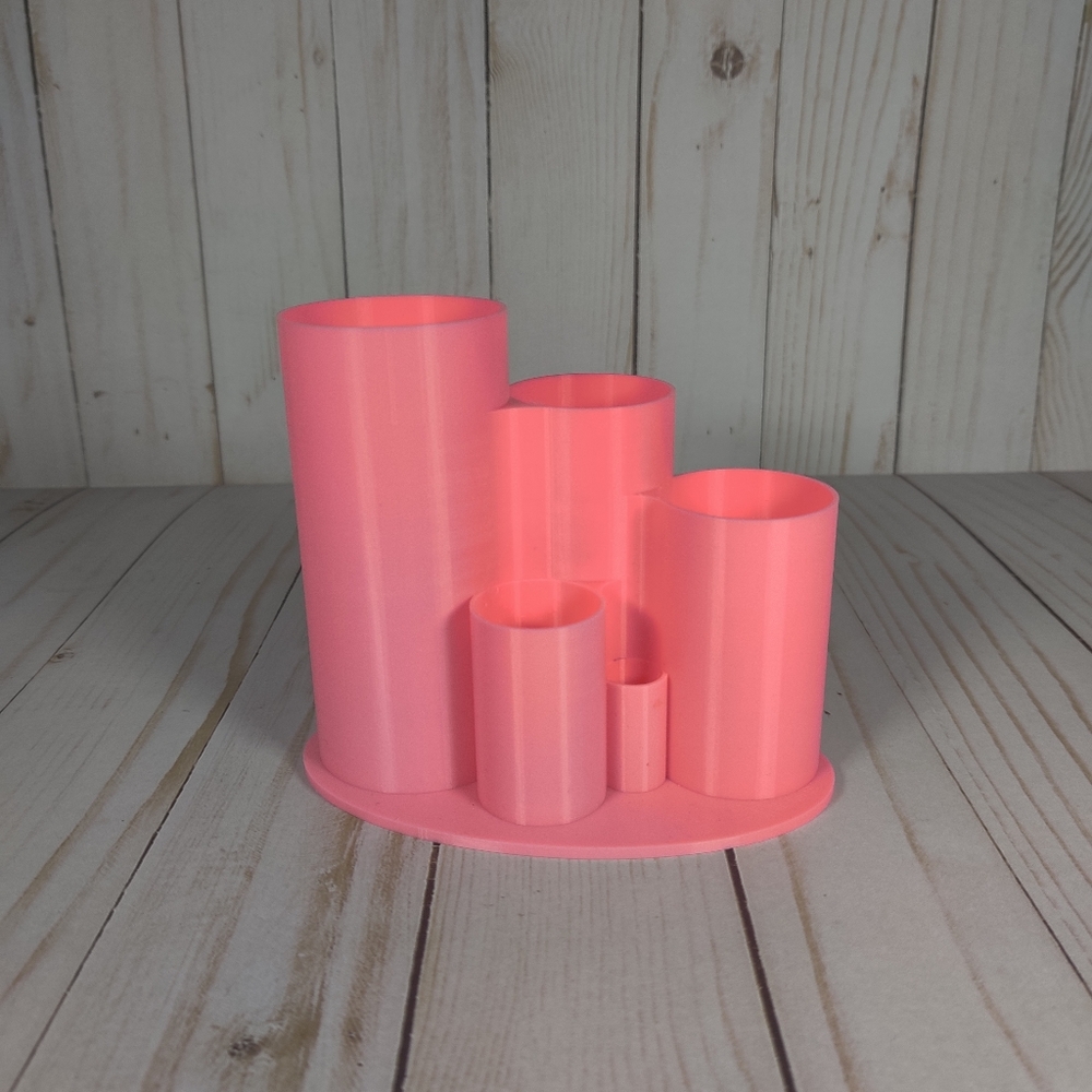 Pink 3d printed pencil/makeup holder